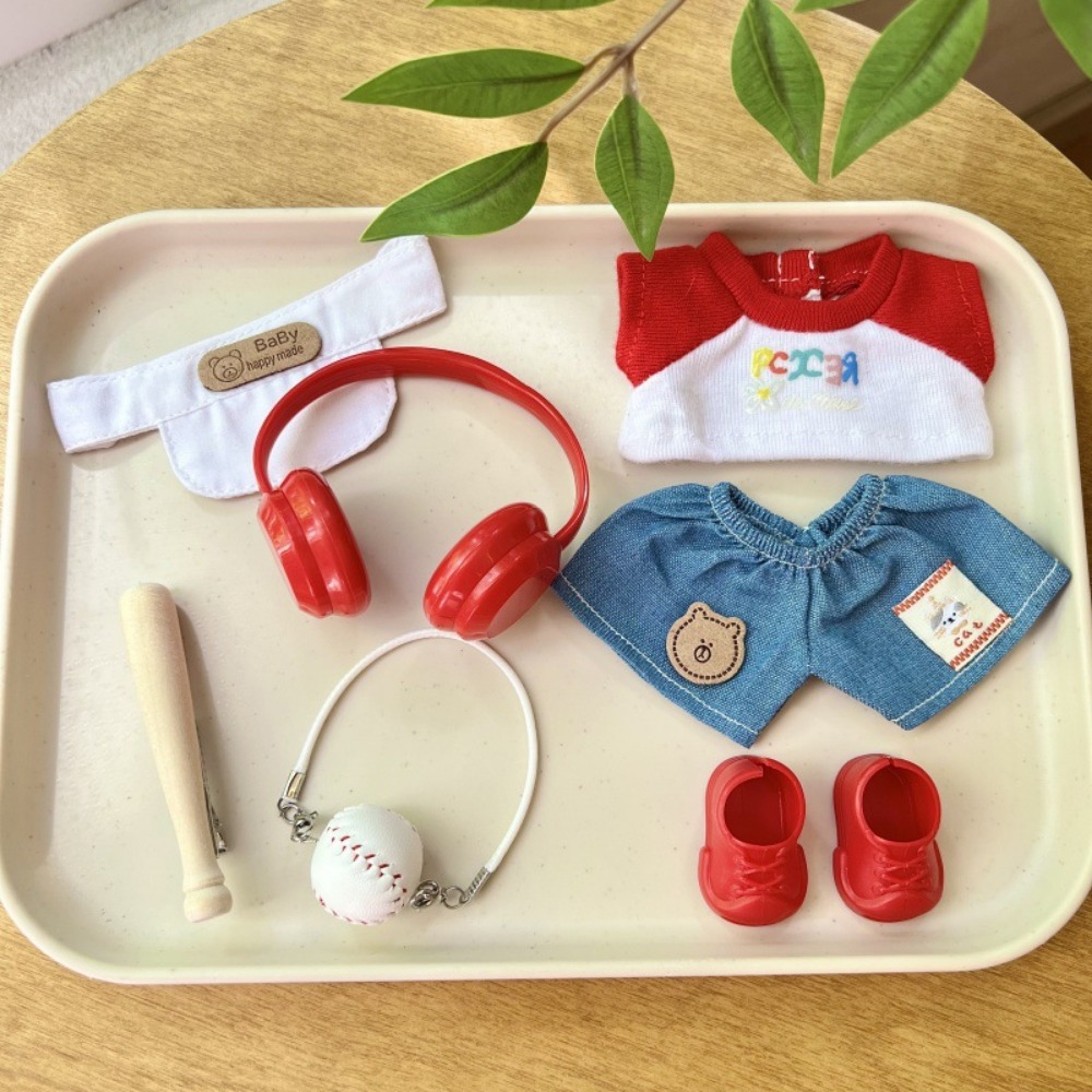 Party Games 15 In 1 - Pakaian Boneka Labubu 15/17cm, Seragam Baseball,