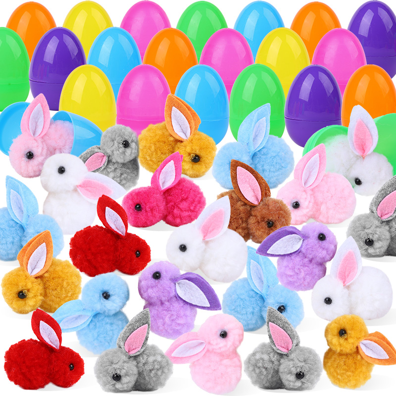 Party Games Easter Egg - 24/48Pcs Telur Paskah Lucu dengan Figur