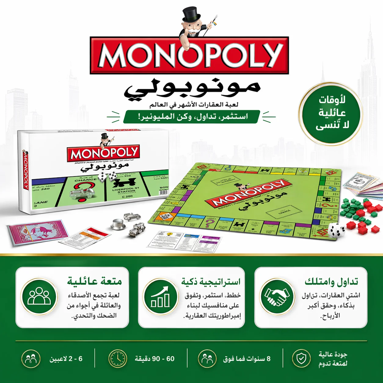 Versi Arab dari permainan papa - Hasbro Game Monopoly ulasan dan harga