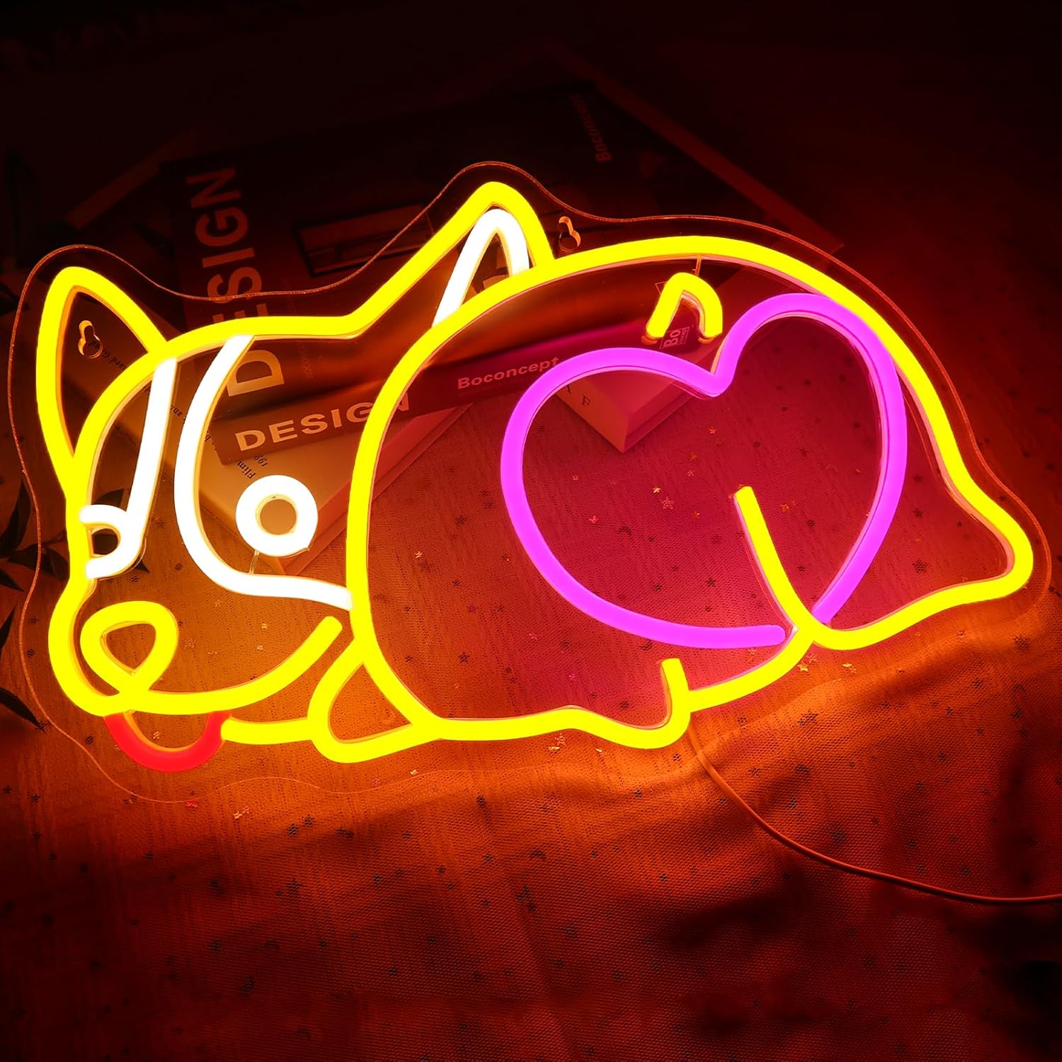 Lampu Neon Anjing Corgie Dekor - Zoo Party Games ulasan dan harga